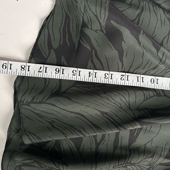 Club Monaco Green Black Palm Leaf Silk Mini Skirt Size 4 - Picture 6 of 8
